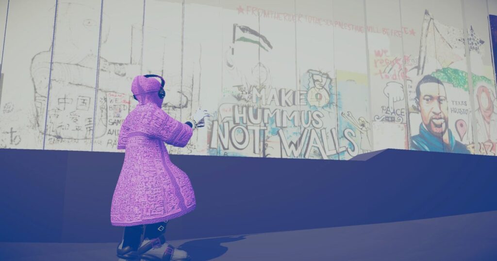 Loja e patinazhit në Palestinë i çon rrotat dhe bojën e radios Jet Set në rrugët e mbushura me ushtarë dhe muret e larta të betonit