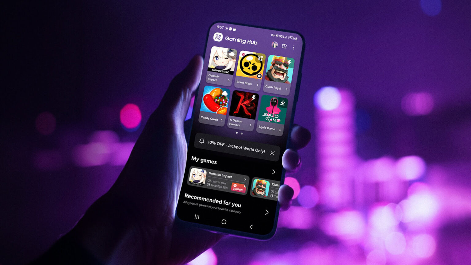 Samsung Mobile Gaming Hub gets preference-based content