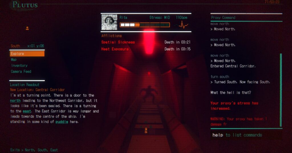 Control a human proxy on an abandoned spaceship by typing in every command or risk losing your job in Remote Control