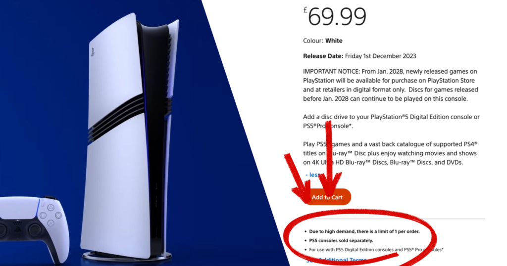 Sony still has to ration attachable disc drives sales to “1 per order” due to “high demand” despite plans to end production of physical discs for PlayStation games