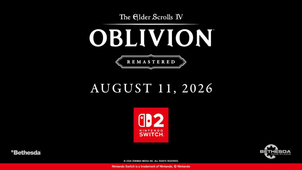 The Elder Scrolls IV: Oblivion Remastered for Switch 2 launches August 11